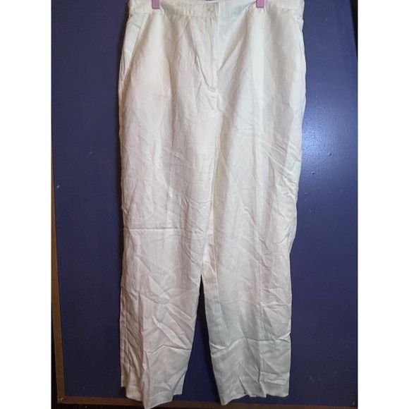 Ruby Rd. Pants - Ruby Rd Linen Blend Pants Women Size 14 White New NWT Elastic Back Relaxed Fit